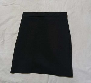 Black Mini Skirt with Slit