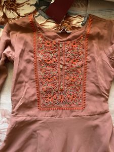 Anarkali Pattern Brownish Mauve Long Kurta