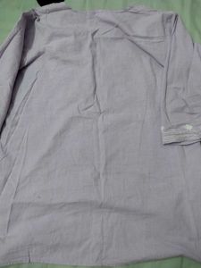 Embroidered Lavender Cotton Kurta