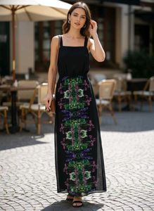 Black Maxi Dress with Boho Print