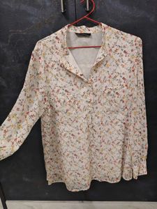 Floral Print Button-Up shirt top