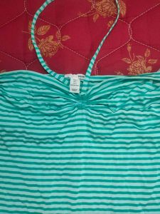 y2k Striped Halter Neck Tank Top