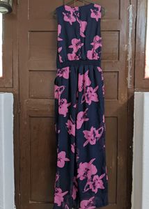 Navy Floral Jumpsuit