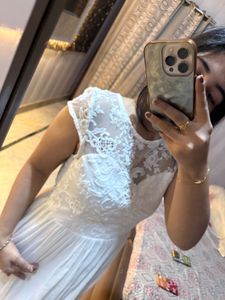 White Lace Fit &amp; Flare Dress❤️