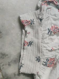 White Indo Western Crop Top