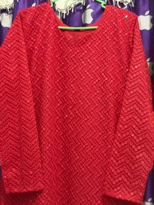 Full body embroidery Red Set with Dupatta