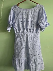 Light Blue Eyelet Dress