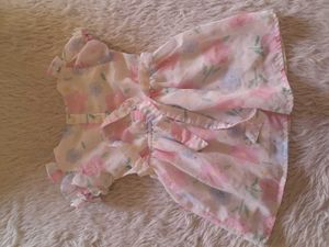 Off White Printed Frock (Girl's)