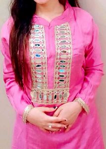 Pink Dhoti Pants with Sequins
