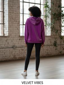 Purple Velvet Graphic Hoodie