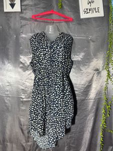 Navy &amp; White Polka Dot Dress