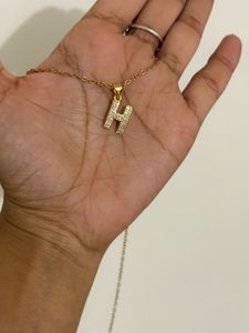 Sparkling 'H' Initial Necklace