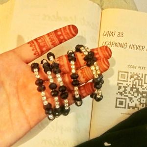 Elegant Black Beaded Bracelets