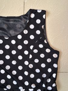 Chic Polka Dot High-Low Dress