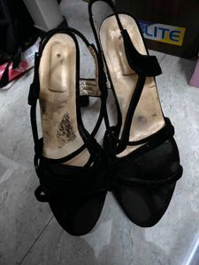 Black Strappy Heeled Sandals
