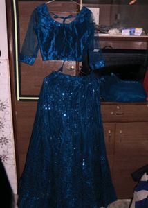 Sparkling Blue Lehenga Choli Set