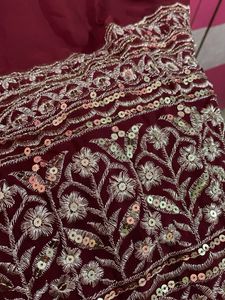 Elegant Maroon Embellished Dress