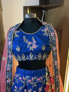 Royal Blue Embroidered Lehenga Choli