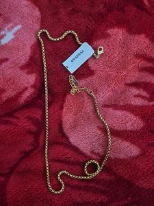 Gold broad Chain Necklace