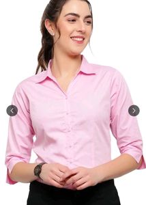 Free shipping - Women's Pink Button-Up Shirt