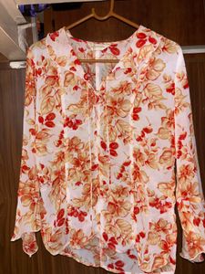 red multi colour top