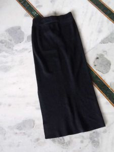 Classic Black Pencil Skirt with Slit
