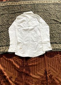 Stylish White lekar Patterned Shirt
