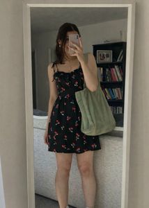 Cute Cherry Print Mini Dress
