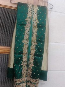 green embroid long sleeve kurti with skirt .This i