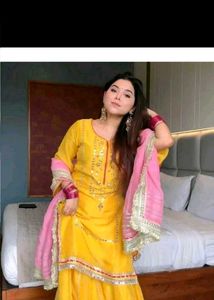 Vibrant Yellow Kurta Set with Dupatta