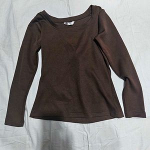 Brown Long Sleeve Top