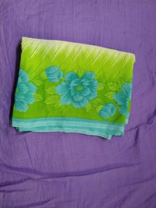 Floral Green Saree