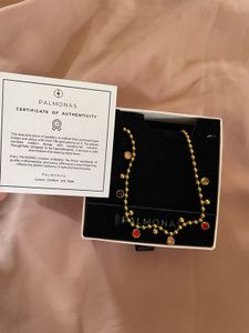 Palmonas Gold Beaded Necklace with Charms