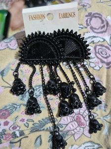Black Jhumka Earrings