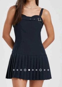 Savana Navy Blue Pleated Dress