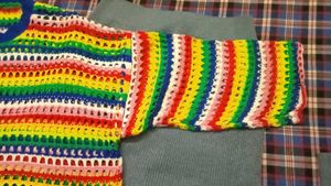 Rainbow Knit Crochet Top