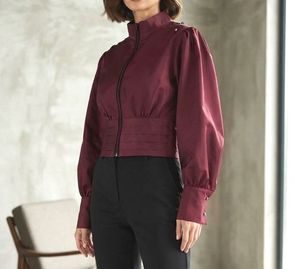 Stylish Maroon Bomber Top
