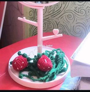 Crocheted Strawberry Earrings