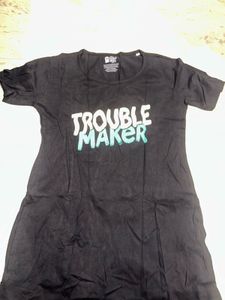 Trouble Maker Black T-Shirt Dress