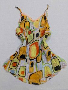 Vintage Y2K Abstract Geo-Print Pelum Top