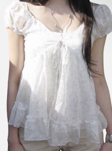 white baby doll top y2k