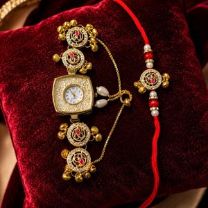 Kashmiri Watch + Rakhi Combo