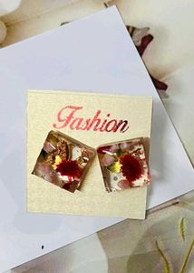 Resin Square Earrings 3 Pair Combo