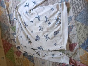 Cream Butterfly Print Sweatshirt