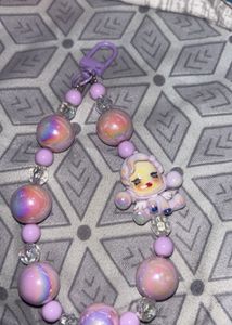 Lavender Angel Doll Beaded Bag Charm