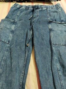 Denim Blue Cargo Joggers