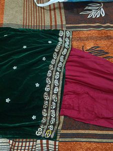 Elegant Velvet Kurta Set with Pants