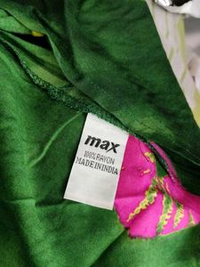 Green Tie And Dye Print Dress (Women's)