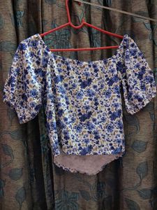 Floral Off-Shoulder Puff Sleeve Top