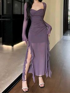 Newme sweetheart neck side ruffle dress